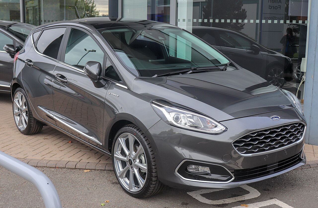 2018 Fiesta Vignale photographed from the front three-quarter angle