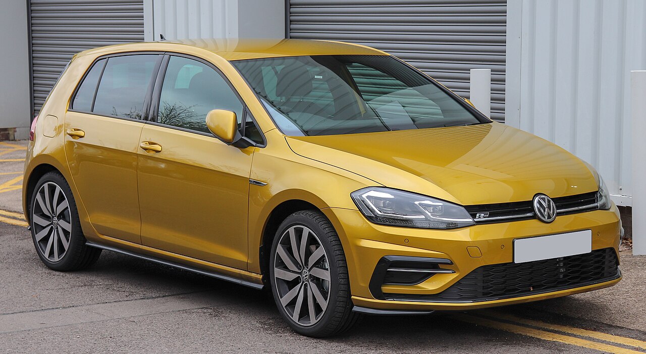 2018 Golf R-Line 1.5 TSI photographed from the front three-quarter angle